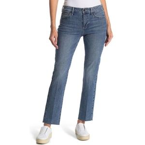 New Sam Edelman Mid Rise Straight Leg Raw Hem Ankle Jeans Medium Wash Size 31